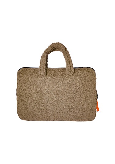 Jacbag Teddy Peluş Bej/turuncu Kız Çocuk Notebook Laptop Ve Evrak Çantası Çok Renkli