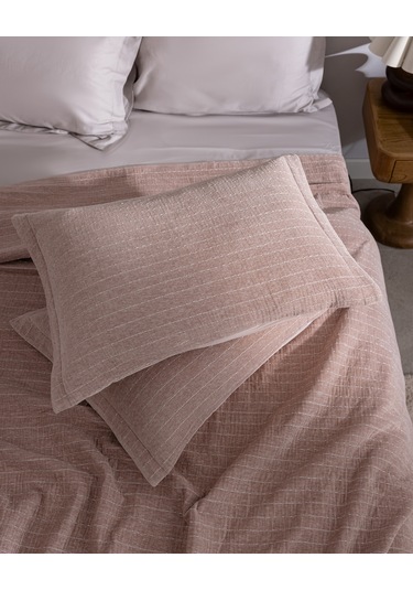Madame Coco Feolette Çift Kişilik Yatak Örtüsü - Pudra Pudra