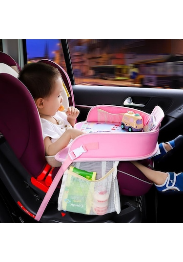 Açık Mavi Bebek Koltuğu Tepsisi Su Geçirmez Masa Araba Koltuğu Yükseltilmiş Otomobi Seyahat Tepsisi Yükseltici & Aksesuar 57024429