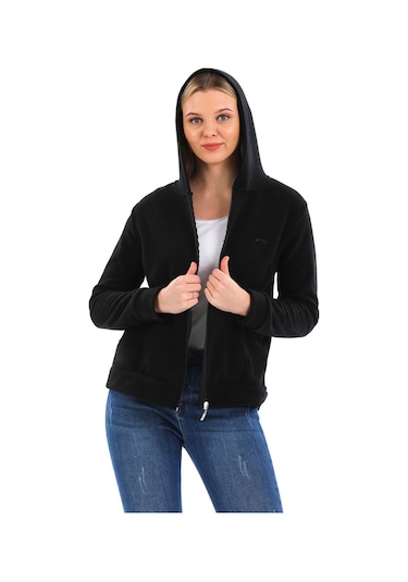 Slazenger Sofal I Kadın Polar Sweatshirt Siyah