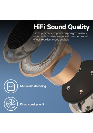 Qingmipy Siyah Vg58 Bluetooth 5.1 Kulaklıklar - 13mm Hoparlör, 10m Alıcı Mesafesi, 250mah Şarj Kutusu, Akıllı Dokunmatik Kontrol