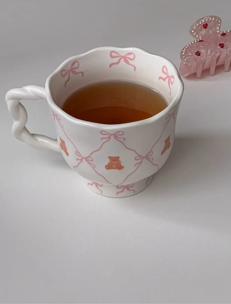 Perex Seramik Çay Kahve Fincanı, Fiyonklu Bardak, 550 Ml 328150235 Beyaz