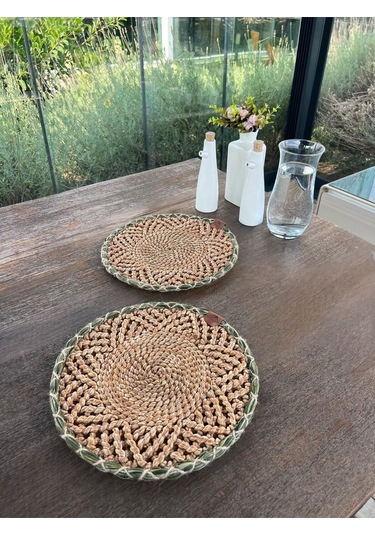 2'li Amerikan Servis - Leke Tutmaz- Kahverengi-yeşil 33 X 33 Cm Kahverengi