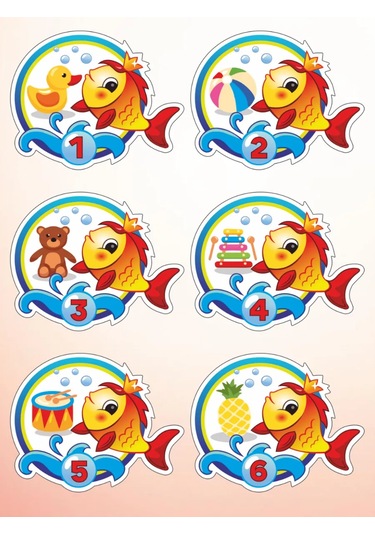 Sprintfox Anaokulu Dolap Etiketleri Balık Şeklinde Markalaştırma İçin 451116553 Açık Mavi