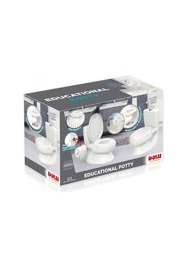 Dolu Beyaz Eğitici Bebek Tuvalet Lazımlık Beyaz