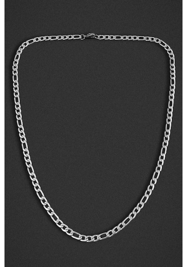 Figaro Çelik Zincir Erkek Kolye 55 6Mm Ack06 (31175663) Beyaz