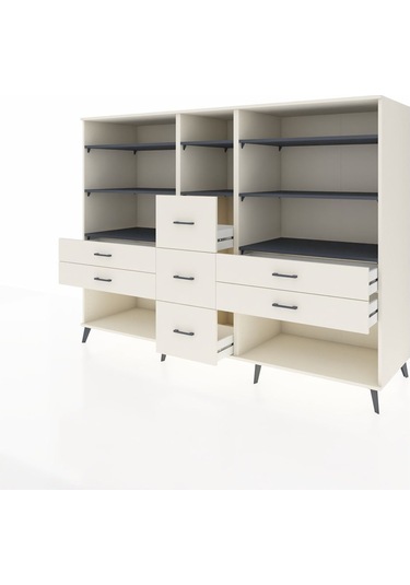 Kronos Dolap 8 Raflı 7 Çekmeceli 220x59x163 Aytaşı-antrasit/ayta Aytaşı-antrasit/aytaşı