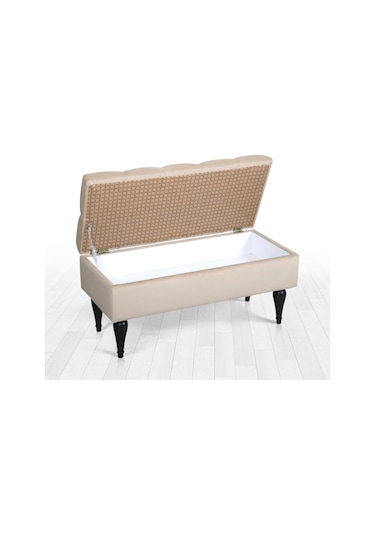 Lorencehome Balloon Sandıklı Puf - Krem