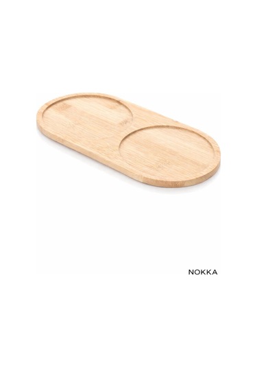 Bambu 2 Bölmeli Sunumluk, Oval Tabak ,yağdanlık Altı 12x24 Cm Renksiz