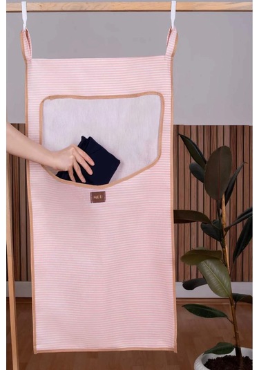 Kapı Arkası Kirli Çamaşır Sepeti I Temiz Çamaşır Sepet Pembe
