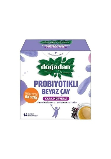 Doğadan Beyaz Çay Probiyotikli Kara Mürverli 21gr 14 Süzen Poşet