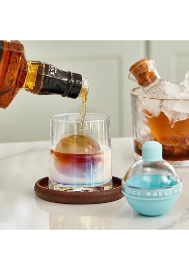 Tenfowee 4'lü Silikon Buz Topu Kalıbı, 2.5 İnç Viski Ve Kokteyller İçin Buz Küreleri, Hediye Paketi