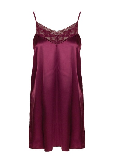 Magic Form 87430 Kadın İp Askılı Saten Gecelik-bordo Bordo