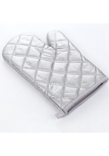 1 Adet Fırın Eldiveni Yumuşak Mikrodalga Gümüş Kaplamalı Pratik Eşkenar Dörtgen Yüzey Mutfak Eldiveni Piknik İçin