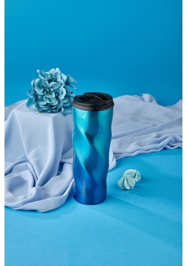 0.50 Lt Colorstay Twist Paslanmaz Çelik Termos Kamp Ofis Piknik Termosu Mavi