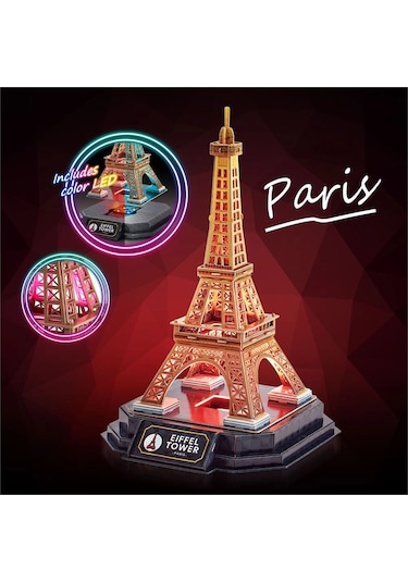Eyfel Kulesi 3d Puzzle Led Işıklı L534h
