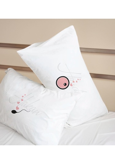 Bk Gift Kişiye Özel İsimli Pamuklu Yastık Kılıfı Ve Göz Bandı Çift Uyku Seti-1, Tasarım Ev Tekstili, Uyku Bandı, Ev Hediyesi