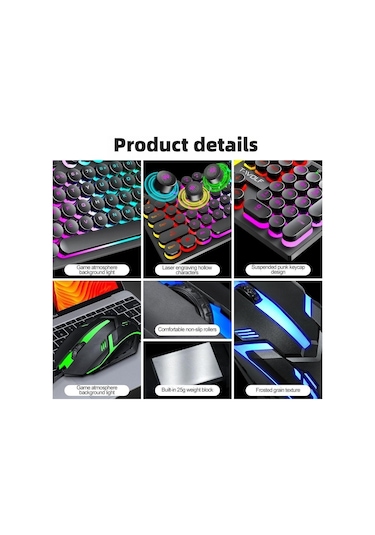 Valkyrie T-Wolf TF270 Rainbow İngilizce RGB Mekanik Hisli Gaming Klavye Mouse Seti
