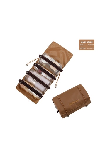 4'lü Kadın Kozmetik Çantası, Fermuarlı, Ayrılabilir, Katlanabilir, Makyaj Fırça Çantası 6