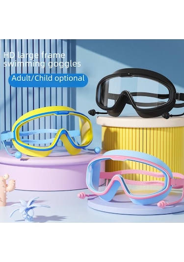 Yetişkin Ürünleri Buğu Önleyici Birleşik Kulak Tıkacı Silikon Çocuk Yüzme Gözlüğü Pembe Beyaz Kese Yetişkin Çok Renkli