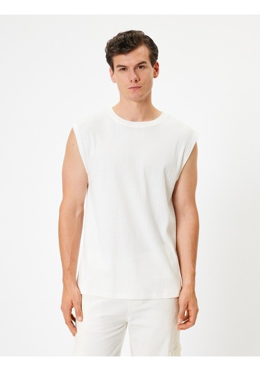 Koton Kolsuz Tişört Basic Bisiklet Yaka Pamuklu Beyaz 4sam30034mk Beyaz