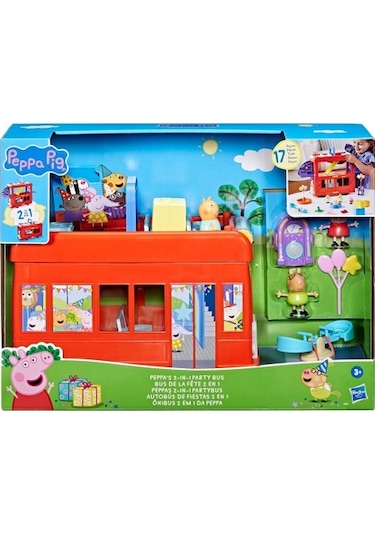 Peppa Pig 2'si 1 Arada Parti Otobüsü F8881
