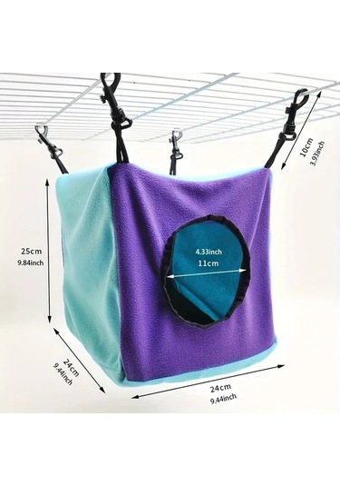 Elmpaly Mavi Mor Sıçan Sincap Sugar Glider Gine Domuzu Kuş Sıcak Yuva Küp Asılı Kafes