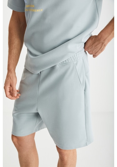 Grimelange RAMADANP009 Erkek 75% Pamuk 25% Polyester Mavi Şort