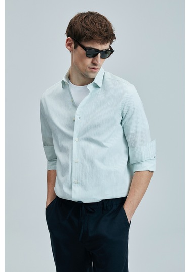 Lufian Charles Erkek Basic Gömlek Regular Fit Yeşil Yeşil 111010638100600 Yeşil