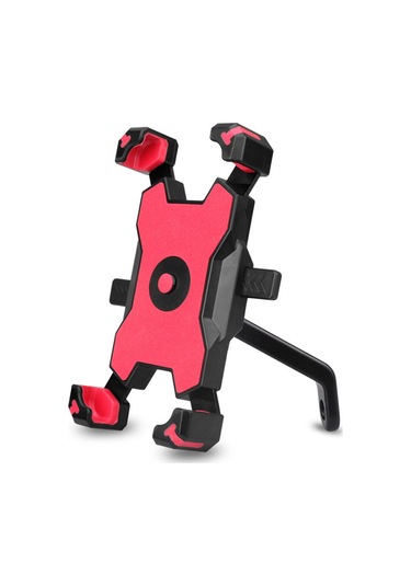 Yaozixa Motosiklet Bisiklet Elektrikli Araçlar İçin Tutanaklı Telefon Tutucu, 360 Döner, Şok Emici, Kol/rüzgarlığı Montajlı Kırmızı Kırmızı