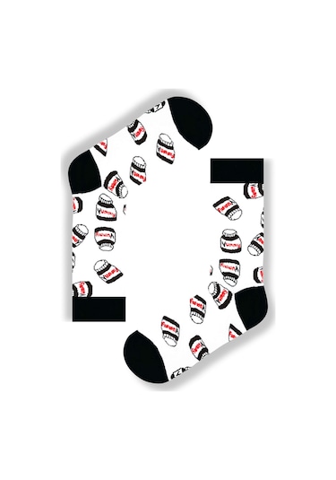 Unisex 3'lü Yummy Çikolata Desenli Çorap Seti Renkli