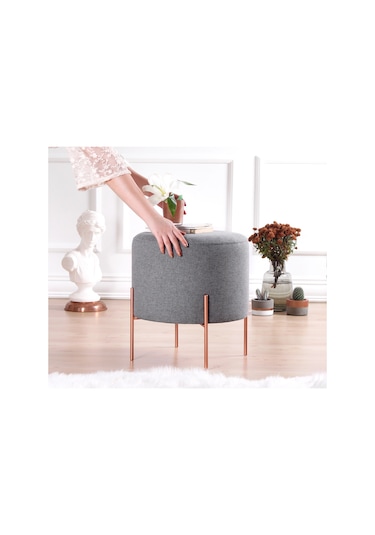Lorencehome Copper Puf - Gri / Lorencehome