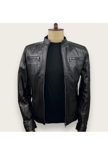 Always Leather Kürklü Usta İşi Özel Dikim Mont 1803340005 Siyah