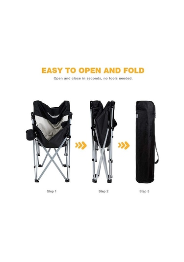 KINGCAMP COMFORT HARD ARM SANDALYE Gri - Siyah