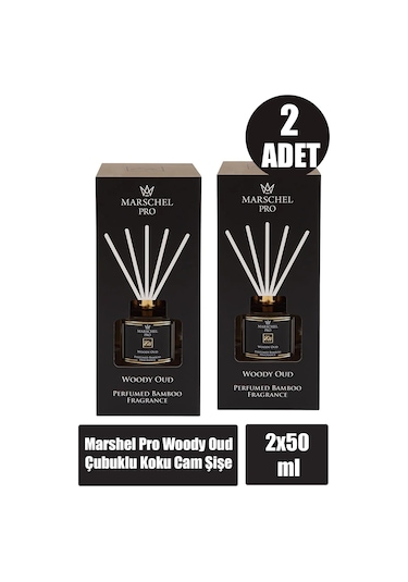 Marshel Pro Woody Oud Çubuklu Koku Cam Şişe 50 Ml 2 Adet Woody Effect
