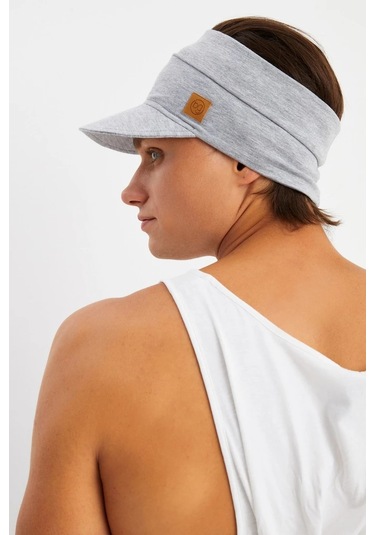 Erkek Uv Koruyuculu %100 Pamuklu Penye Tenis Golf Stil Vizör Şapka Siperlik - Tek Ebat / Açık Gri Açık Gri