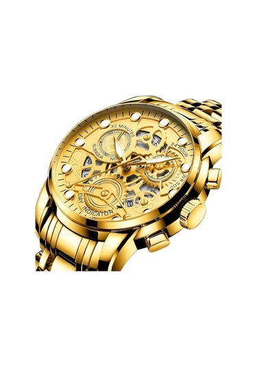 Novahub Fngeen 4088 Erkekler İçi Boş Kuvars Saat, Öğrenci Su Geçirmez, Altın Siyah, Çok Renkli Yüzey Çok Renkli