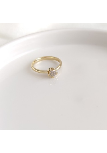 Xupıng Gold Tek Taş Modeli Yüzük - 12 Beyaz