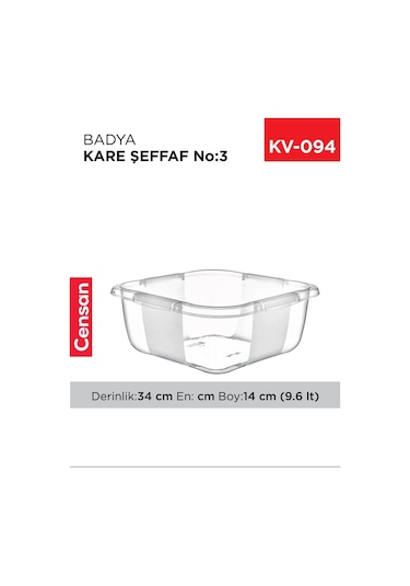 Kare Şeffaf Badya 1 Adet 3 No Royaleks-e166 Şeffaf