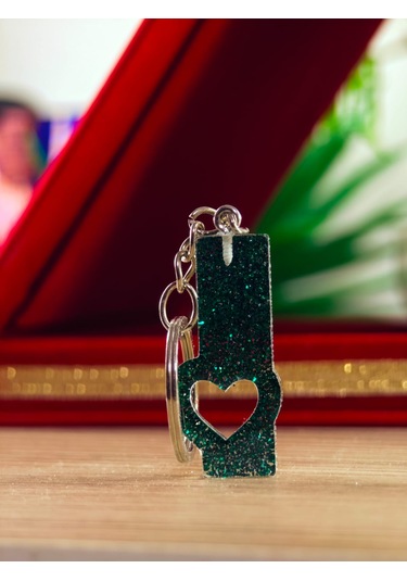 Harfli Anahtarlık Epoksi Kişiye Özel Yapım El Yapımı Harf Anahtarlık Kalp Model Özel Tasarım Hediyelik Ürün Kalp Desenli Simli Anahtarlık Altın