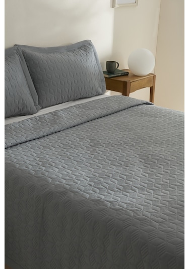 Karaca Home Liora Çift Kişilik Yatak Örtüsü Antrasit Antrasit