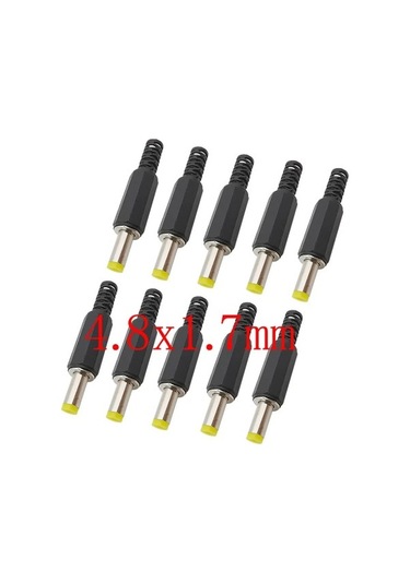 Agoodshop 4,8x1,7 Mm Stili Dc Güç Erkek Fiş Adaptörü Fişleri Jack Lehimleme Teli Konektörü