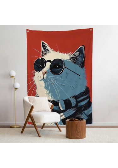 Cool Kedi Duvar Örtüsü-7643