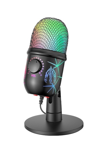 Rgb Işıklı Usb Kondansatör Mikrofonu - Gürültü Azaltma, Canlı Yayın, Stüdyo Kaydı, Hızlı Sessiz Mod Ve Gerçek Zamanlı Kulak İadesi V5