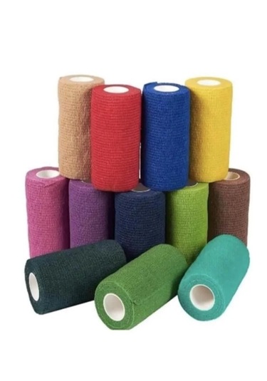 Dedeks Elastik Yapışkanlı Coban Renkli Bandaj 10 Cm X 4,5 Mt Kırmızı