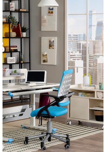 Creo Mobili Yükseklik Ayarlı Vega Plus Çalışma Sandalyesi, Ofis Ve Bilgisayar Koltuğu Mavi/mavi Gri Creo Mobili Yükseklik Ayarlı Vega Plus Çalışma Sandalyesi, Ofis Ve Bilgisayar Koltuğu Mavi/mavi Gri