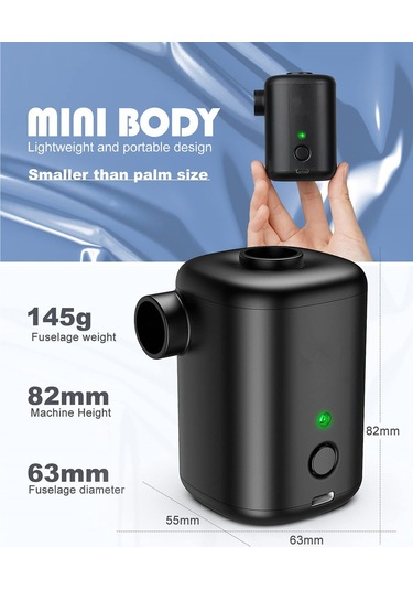 Lemestar Ev Ve Dışarı Kullanıma Uygun Kablosuz Mini Hızlı Şişirme-çıkarma Pompası, 4 Farklı Uçlu, Abs Malzeme, 1500mah Pil, Su Geçirmez, Beyaz