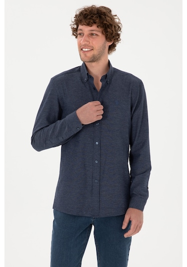 U.s. Polo Assn. Erkek İndigo Gömlek Basic 50316723-vr028 İndigo
