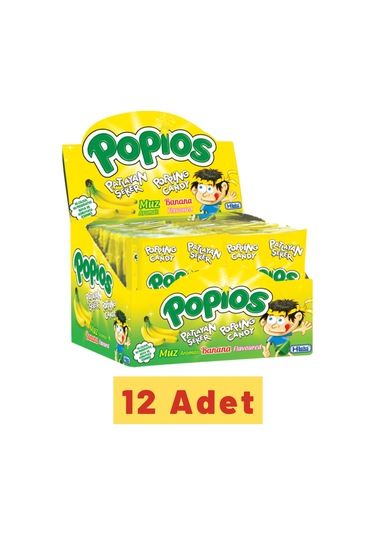 Hleks Patlayan Şeker Popios 4 gr 40 Adet Muzlu 12 Paket (Toplam 4