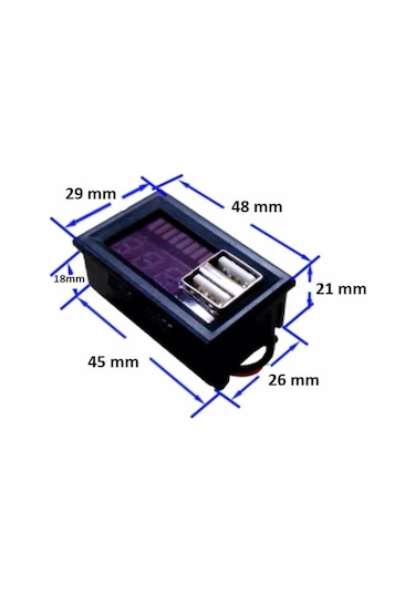 Digital Akü Dijital Voltaj Seviye Ölçer 12v 2x Usb Cıkıslı Powermaster Pm-23278